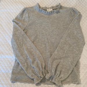 Everly light gray ruffle sweater